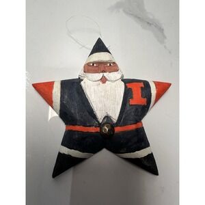Illinois Fighting Illini Santa Star Ornament #36 Football Fan Decor